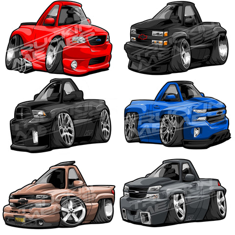 Truck toon stickers